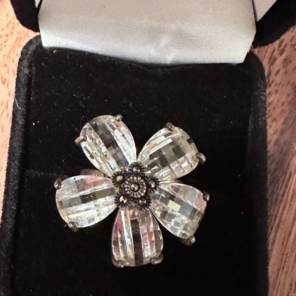 Elegant Silver Flower Ring